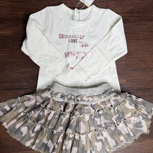 New Chicco Set (Italy), Size 1 Year: Bodysuit and Multi-Layered Tulle Skirt, NWT
